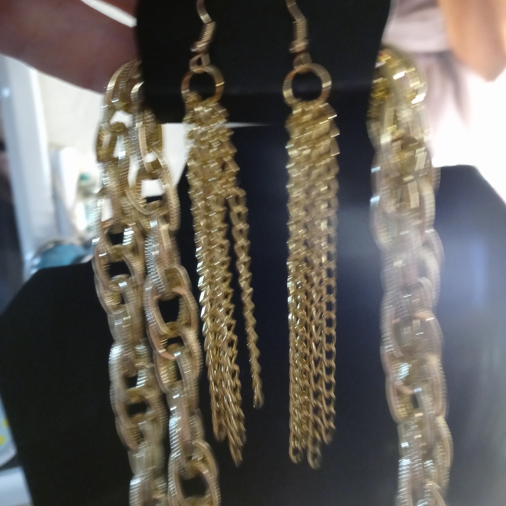 Beautiful scarf necklace w/earrings